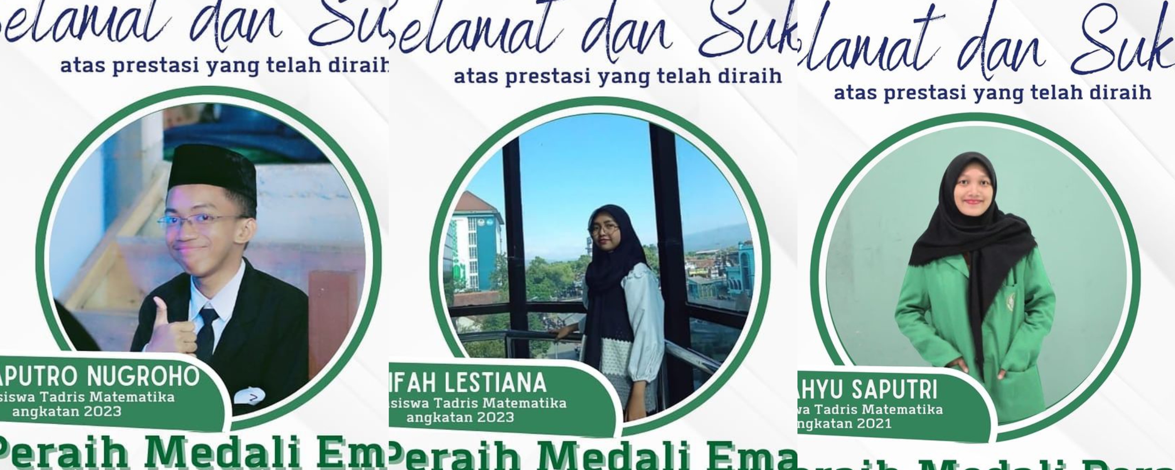 Tiga Mahasiswa Program Studi Tadris Matematika Meraih Medali Emas dan Perak Pada Perlombaan Tingkat Nasional