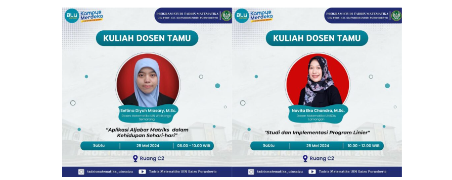 Program Studi Tadris Matematika UIN Saizu Purwokerto Kembali Mengadakan Perkuliahan dengan Dosen Tamu